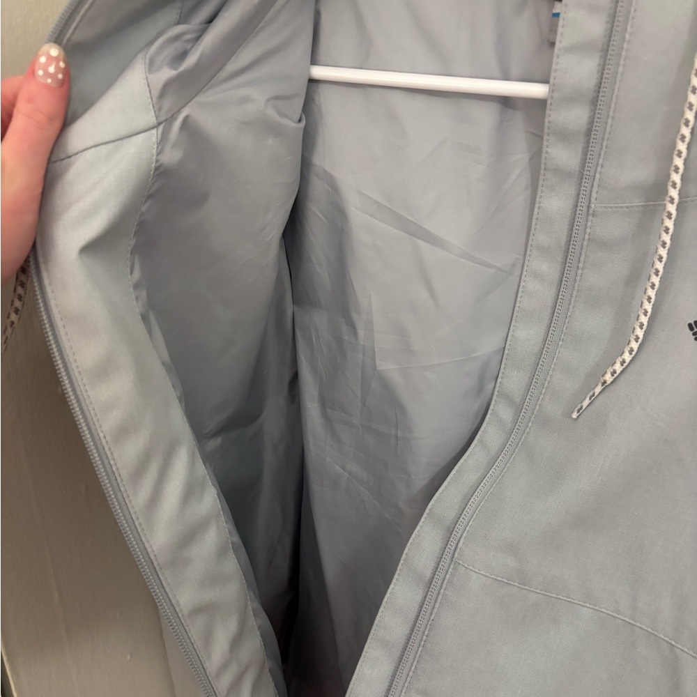 Columbia Light Blue Rain Resistant Hooded Jacket - Picture 4 of 4
